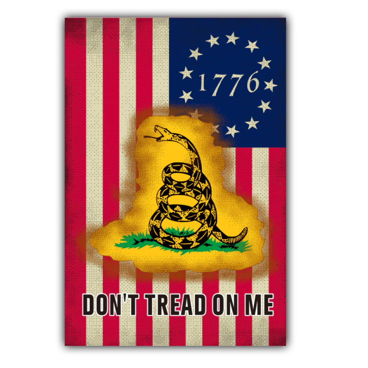 1776 Betsy Ross Gadsden DTOM Garden Flag, 12 x 18 in