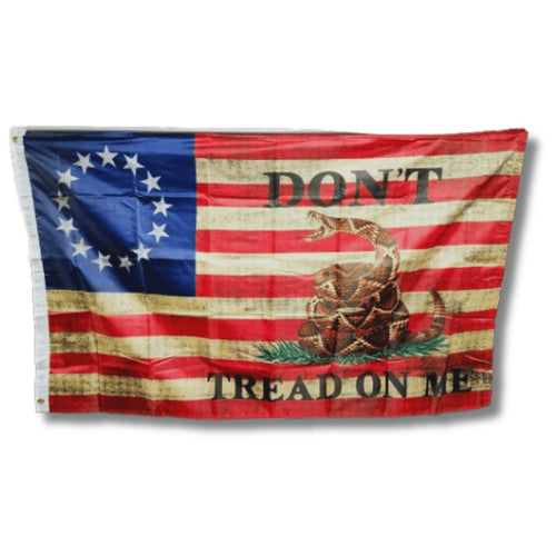 1776 Betsy Ross Gadsden DTOM Live Snake Flag, 3 x 5 ft