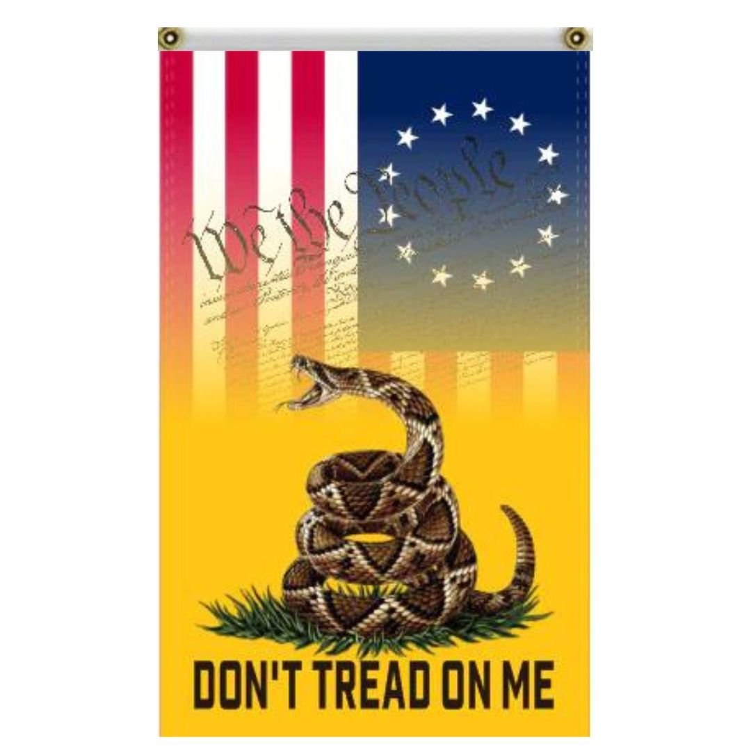 1776 We the People "Don't Tread on Me" Vertical Flag, 5 x 3 ft