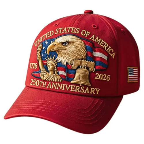 250th Anniversary (1776-2026) Commemorative Hat (Red)
