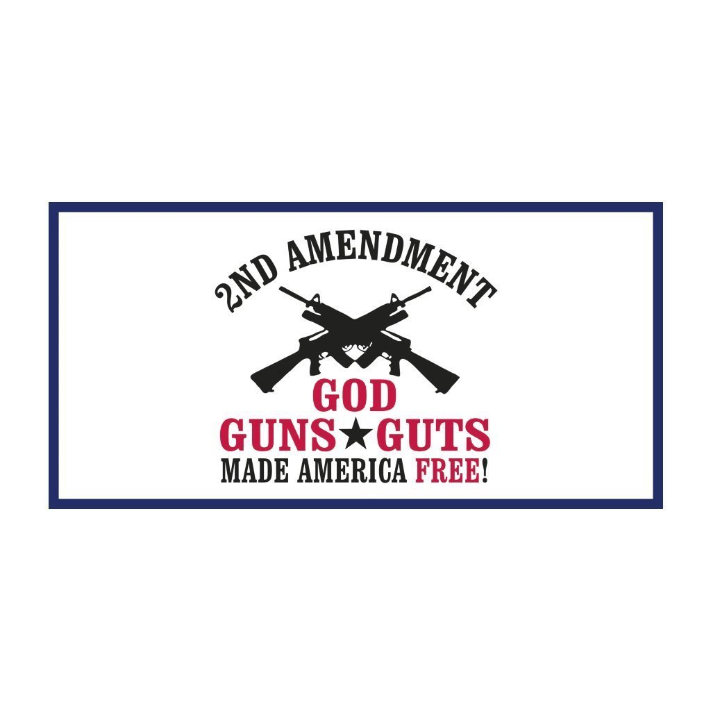 2A God Guns and Guts Made America Free Bumper Sticker