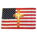 American and Gold Cross Flag, 3 x 5 ft, photo 2