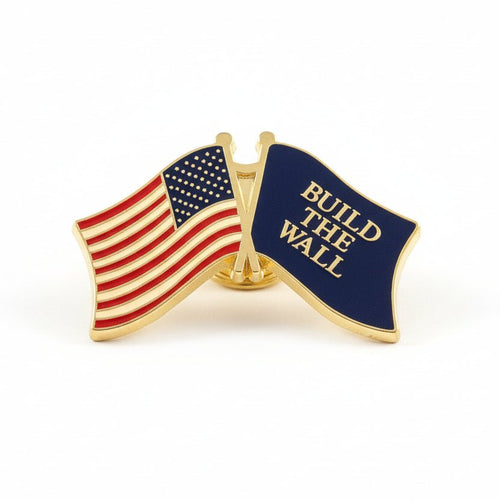 American Flag, Build the Wall Flag Lapel Pin