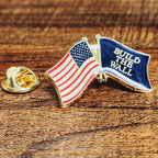 American Flag, Build the Wall Flag Lapel Pin, photo 2