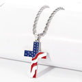 American Flag Cross Necklace