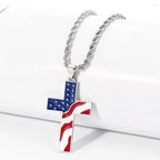 American Flag Cross Necklace