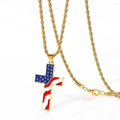 American Flag Cross Necklace