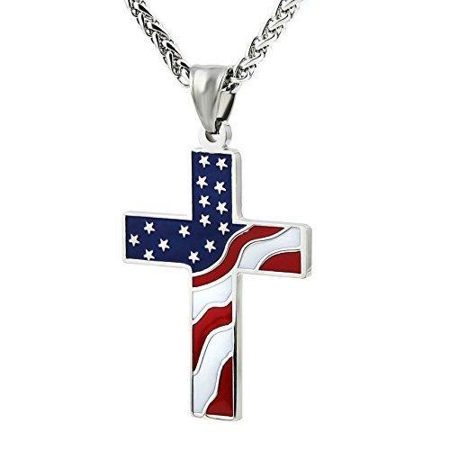 American Flag Cross Necklace, photo 2