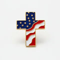 American Flag Filled Cross Lapel Pin