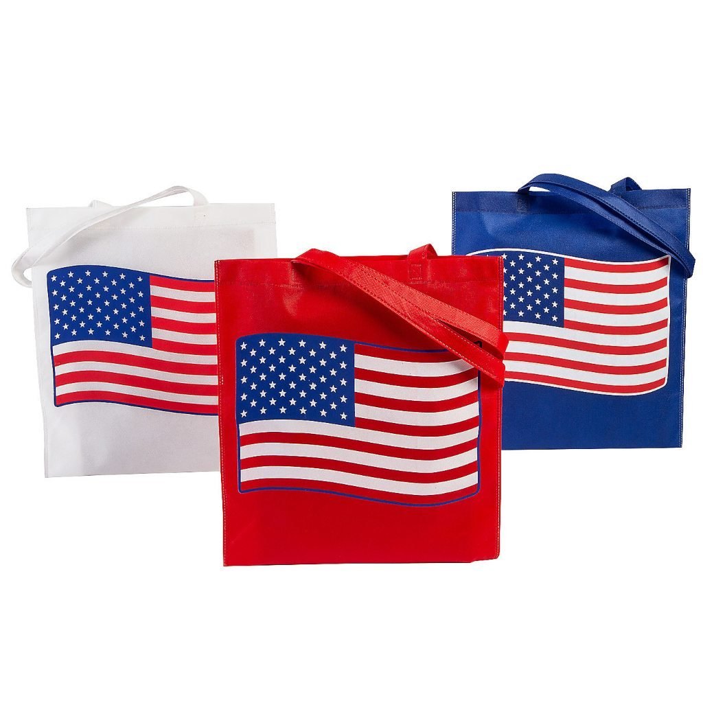 American Flag Tote Bag, 3-pack