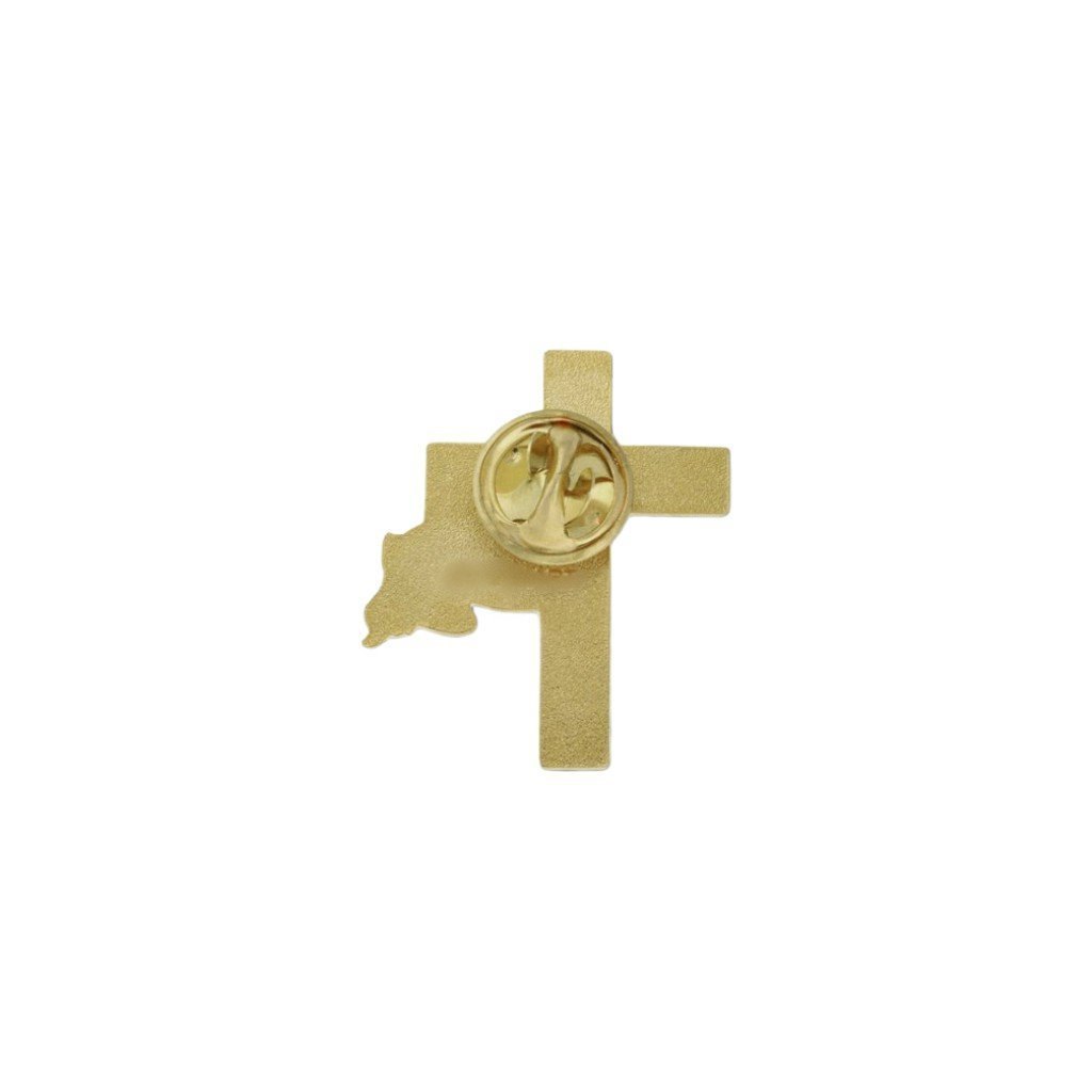 American Flag with Gold-Colored Cross Lapel Pin, photo 2