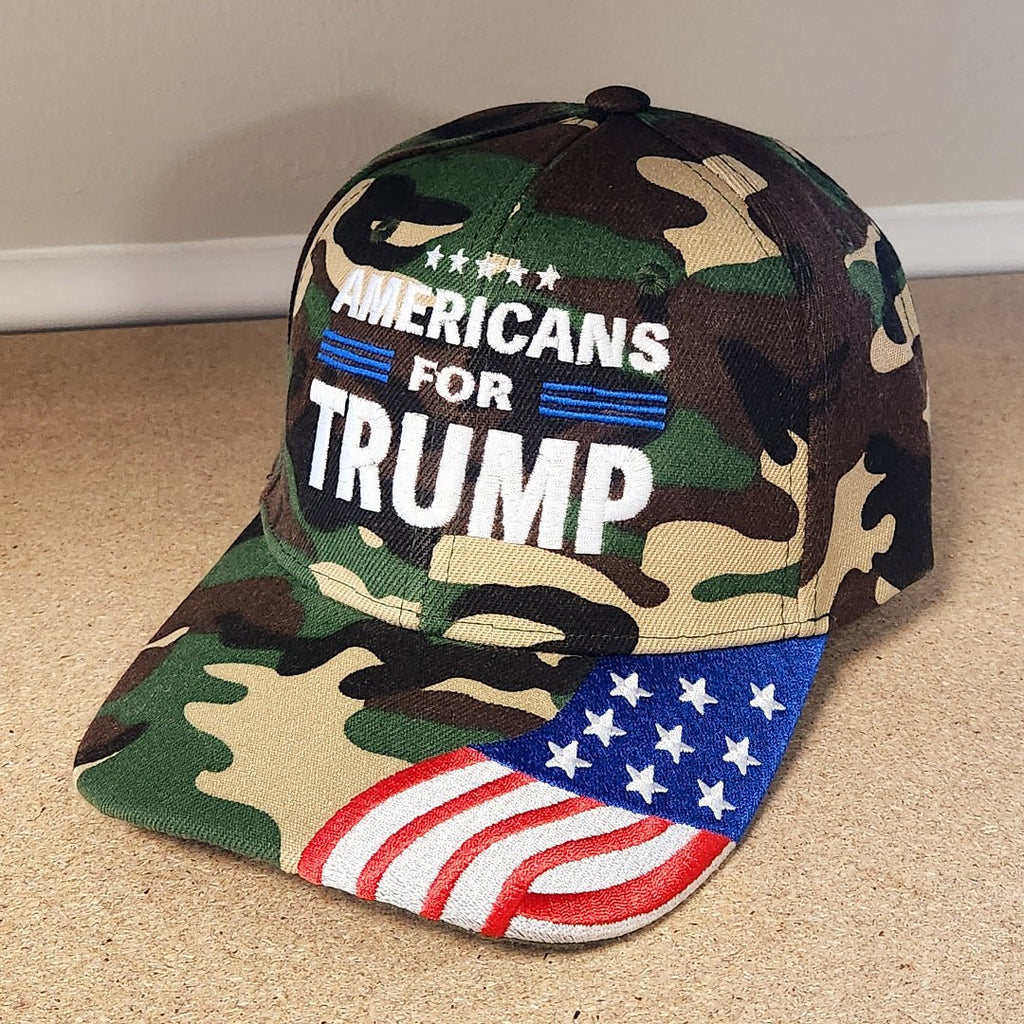 Americans for Trump Hat w/Flag Bill (Camo), photo 2