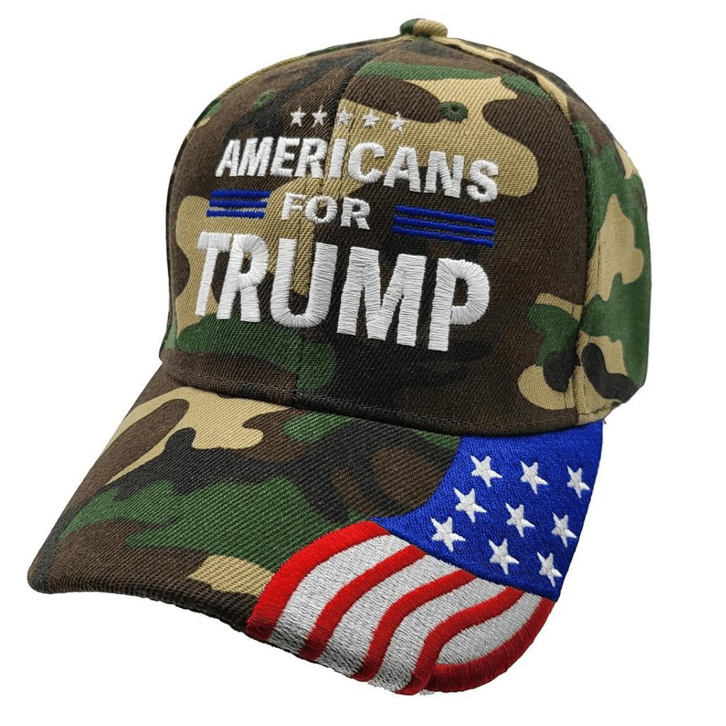 Americans for Trump Hat w/Flag Bill (Camo), photo 3