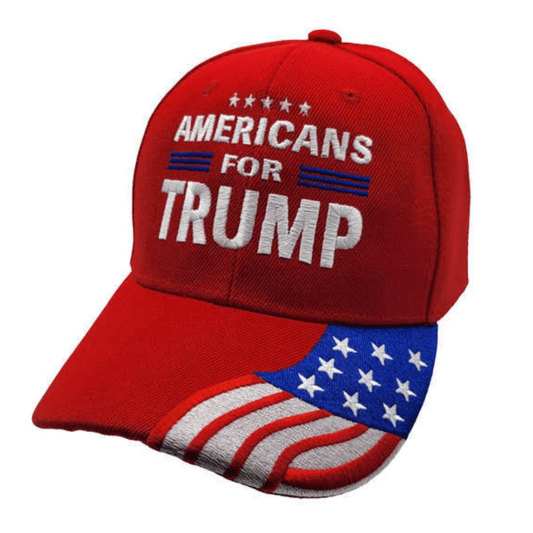 Americans for Trump Hat w/Flag Bill (Red), photo 2