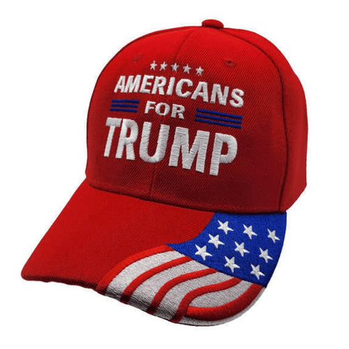 Americans for Trump Hat w/Flag Bill (Red), photo 2