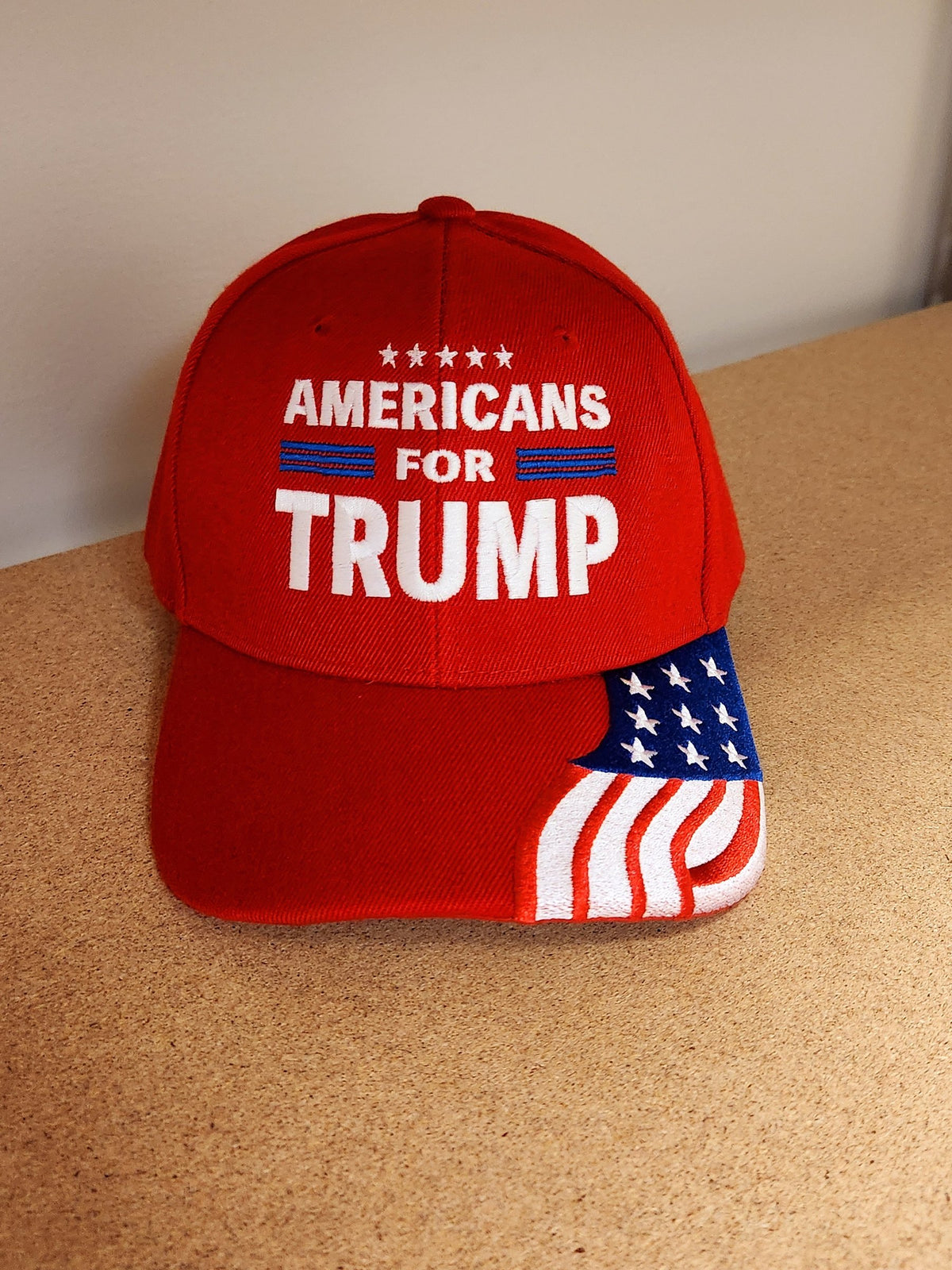 Americans for Trump Hat w/Flag Bill (Red), photo 3