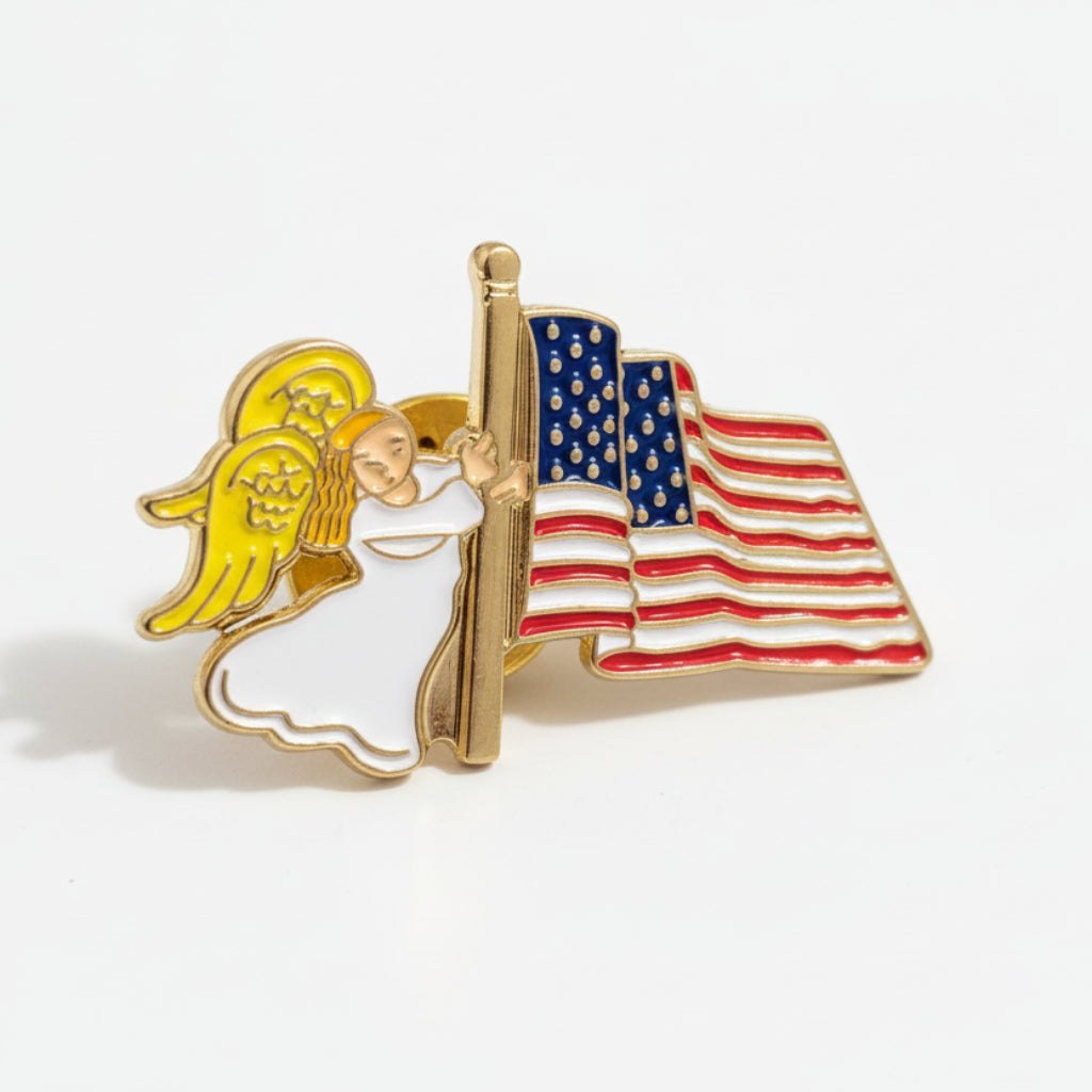 Angel American Flag Lapel Pin