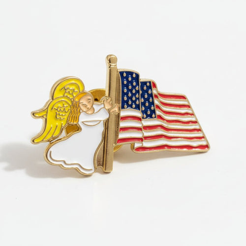 Angel American Flag Lapel Pin