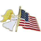 Angel American Flag Lapel Pin, photo 2