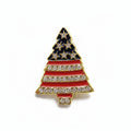 Christmas Tree Lapel Pin with Rhinestones
