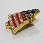 Christmas Tree Lapel Pin with Rhinestones, photo 3