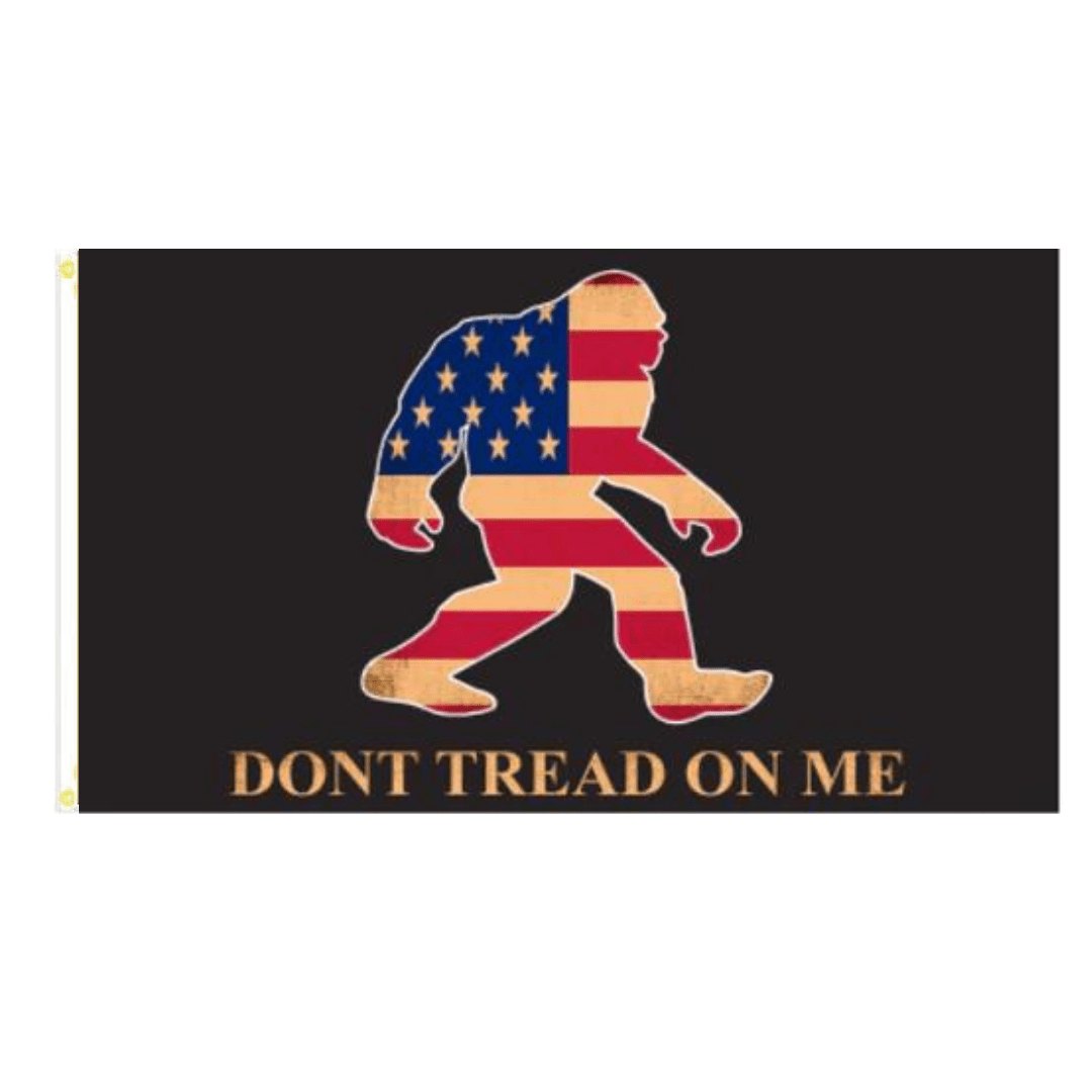 Don't Tread on Me Sasquatch Black Flag, 3 x 5 ft
