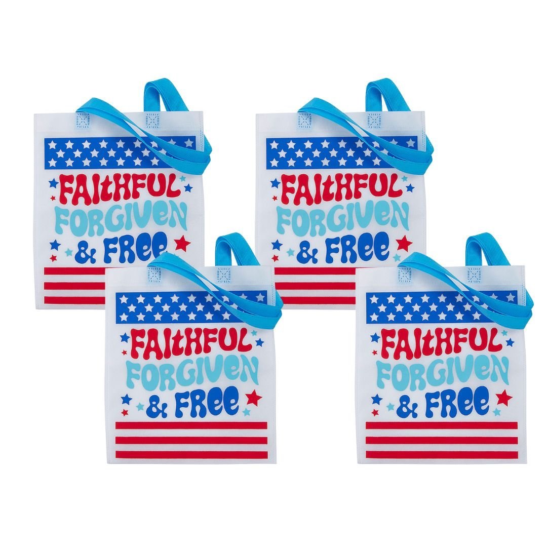 Faithful Forgiven & Free Tote Bag, 4-pack