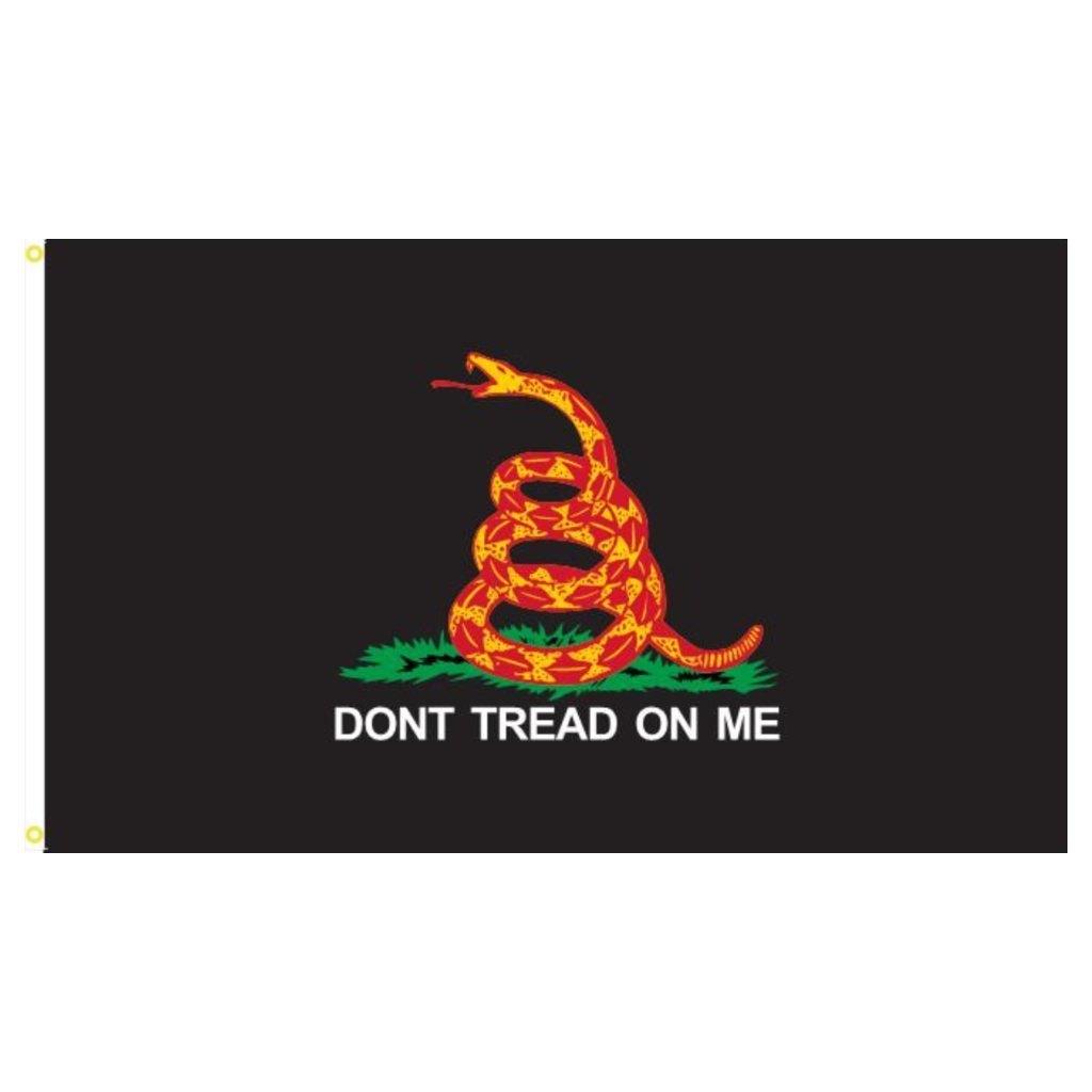 Gadsden Don't Tread on Me Flag (Black), 4 x 6 ft