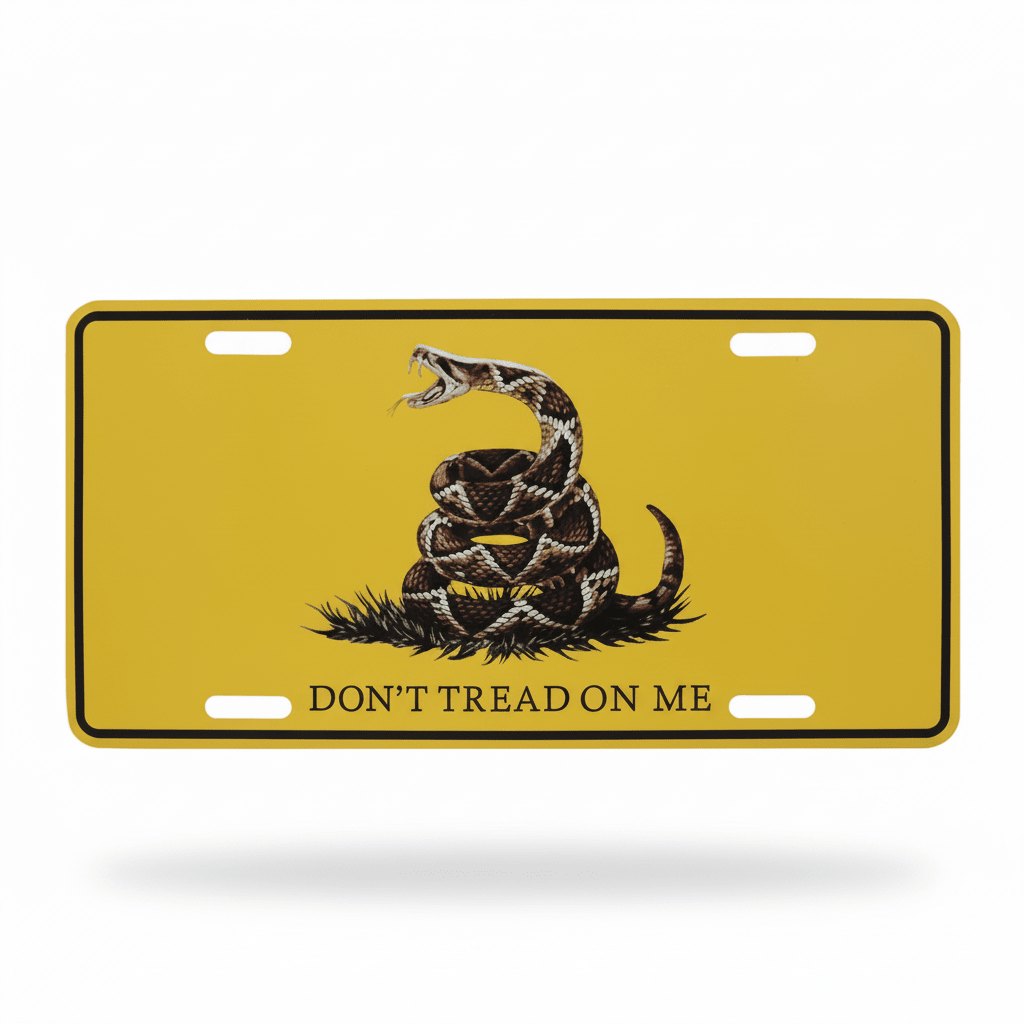 Gadsden "Don't Tread On Me" Live Snake License Plate