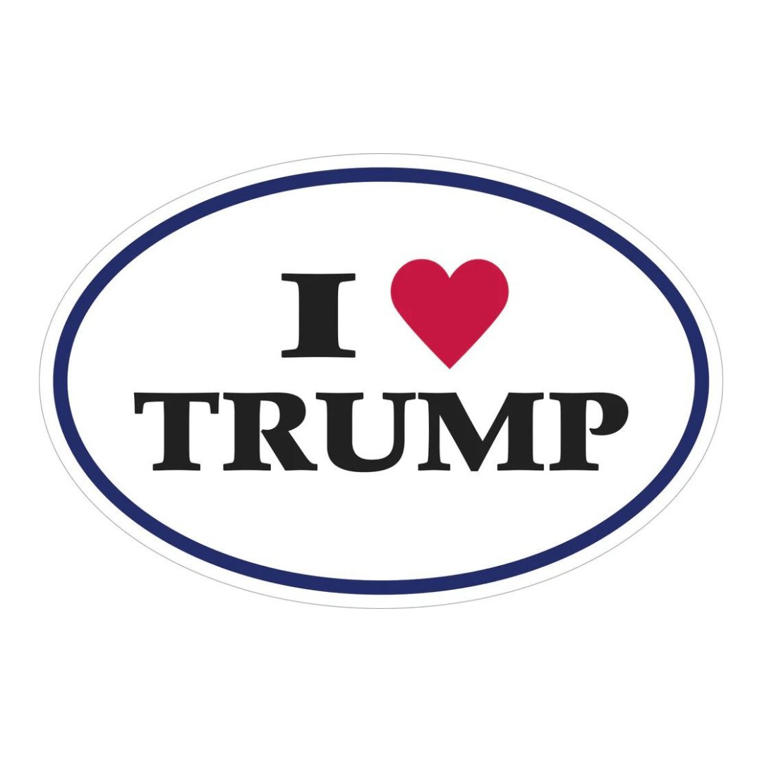 I Love Trump (Oval) Bumper Sticker