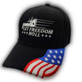 Let Freedom Roll Hat w/ Flag Bill (Black)