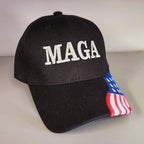 MAGA Hat w/Flag Bill (Black)