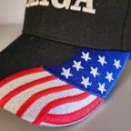 MAGA Hat w/Flag Bill (Black), photo 3