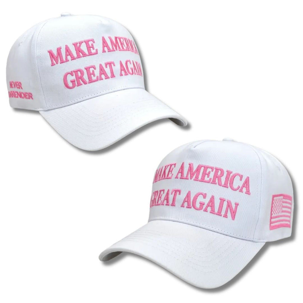 Make America Great Again Hat (White & Flamingo Pink), photo 2