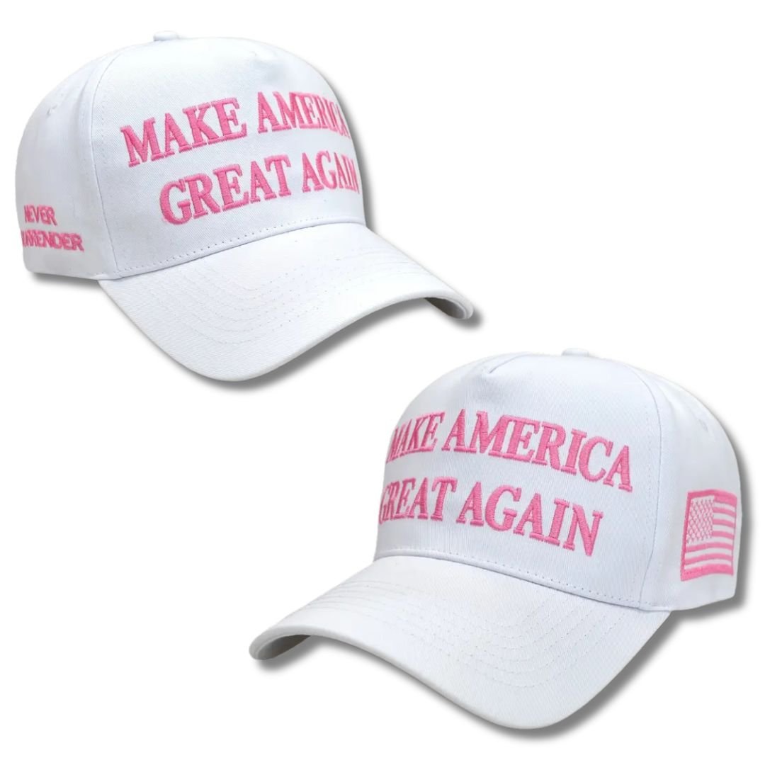 Make America Great Again Hat (White & Flamingo Pink), photo 2