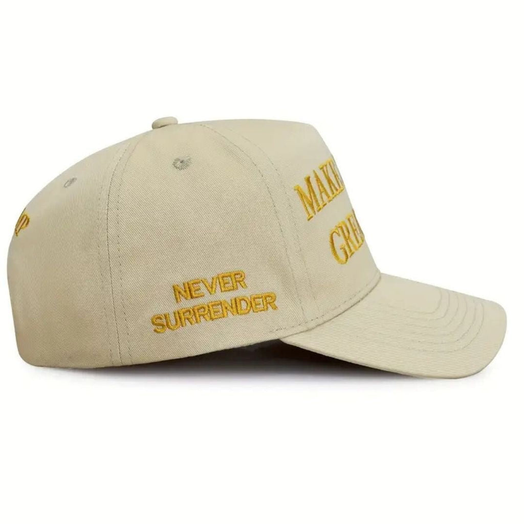 Make America Great Again Never Surrender Hat (Khaki/Gold), photo 3