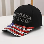 Make America Great Again Rhinestone Flag Hat (Black), photo 2