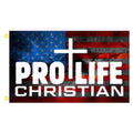 Pro Life Christian USA (Distressed) Flag, 3 x 5 ft
