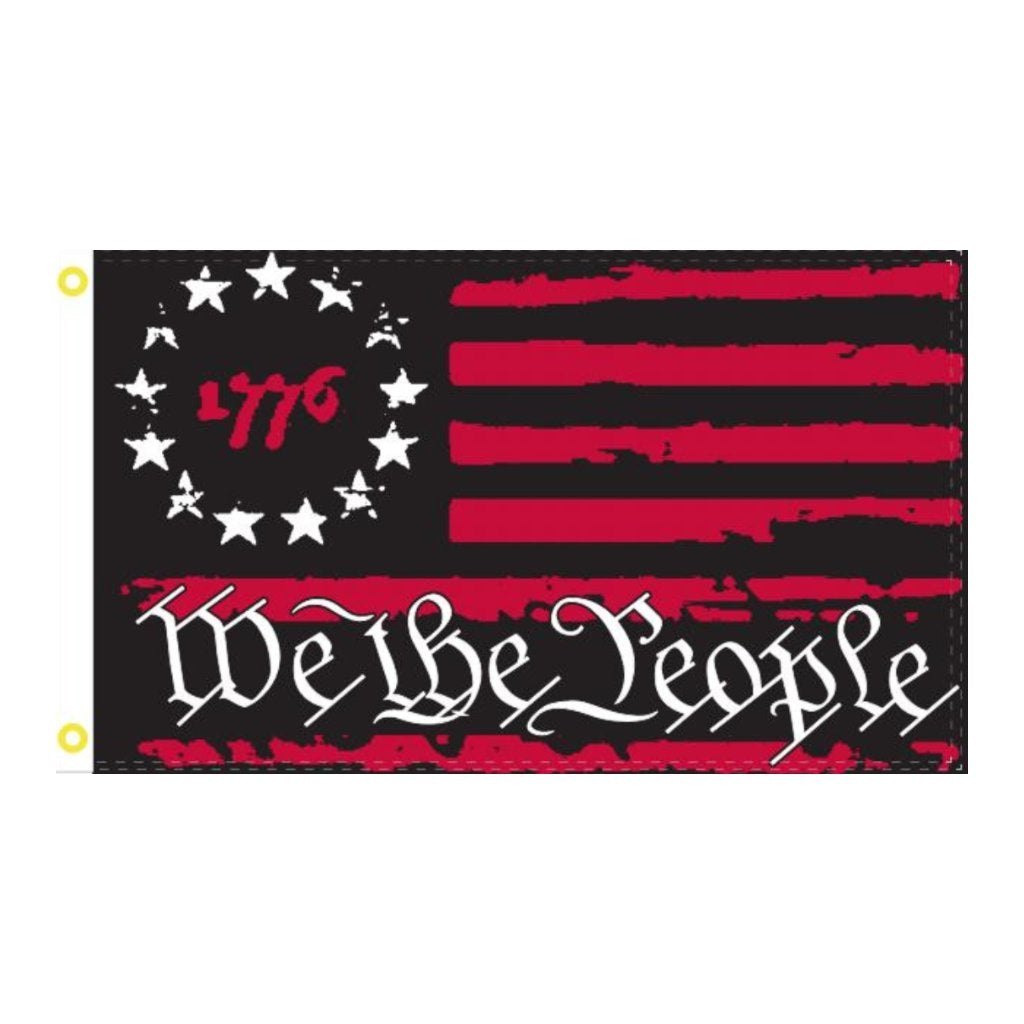 Red & Black 1776 Betsy Ross We the People Flag, 2 x 3 ft