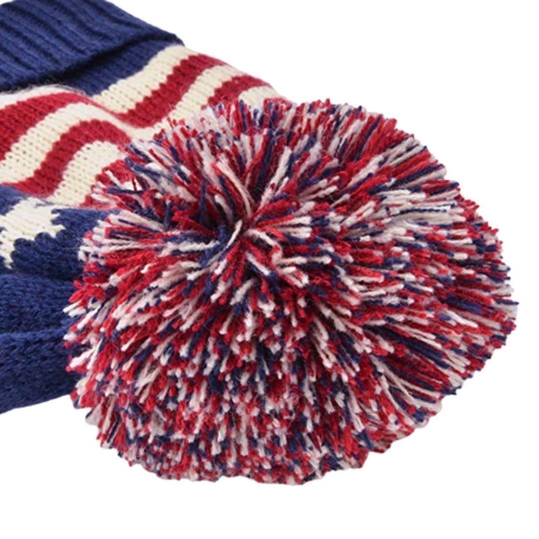 Stars & Stripes Pom-Pom Toboggan Beanie, photo 2