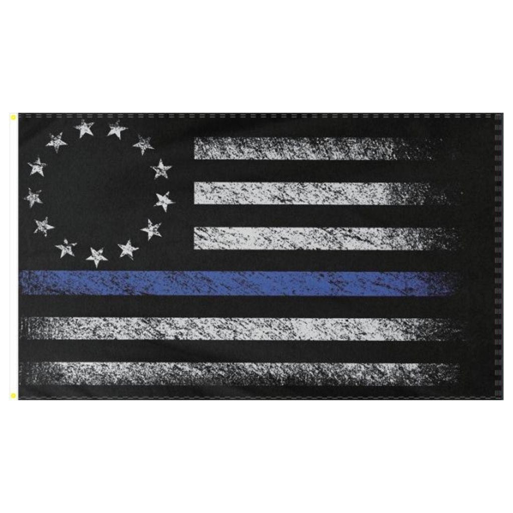Thin Blue Line Betsy Ross Distressed Flag, 3 x 5 ft