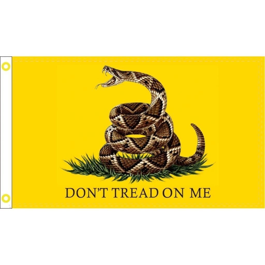 Traditional Gadsden Live Rattlesnake Don't Tread on Me Flag, 3 x 5 ft