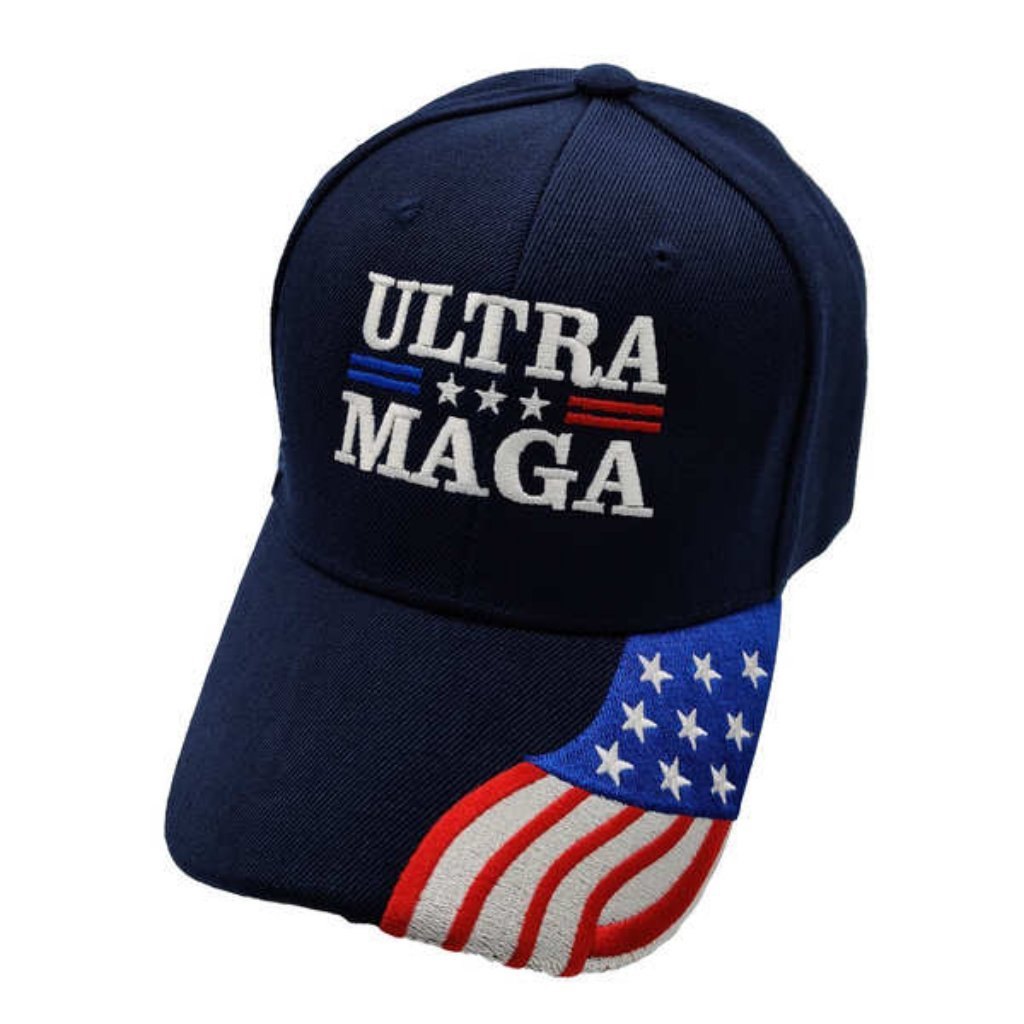 Ultra MAGA Hat w/Flag Bill (Navy)