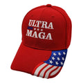 Ultra MAGA Hat w/Flag Bill (Red)