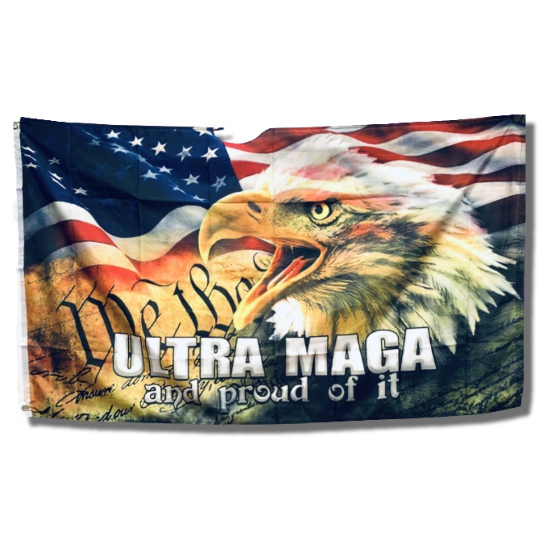 USA Eagle "Ultra MAGA and Proud of it" We the People Flag, 3 x 5 ft
