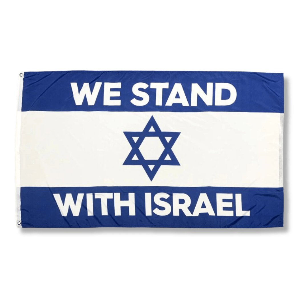 We Stand With Israel Flag, 3 x 5 ft